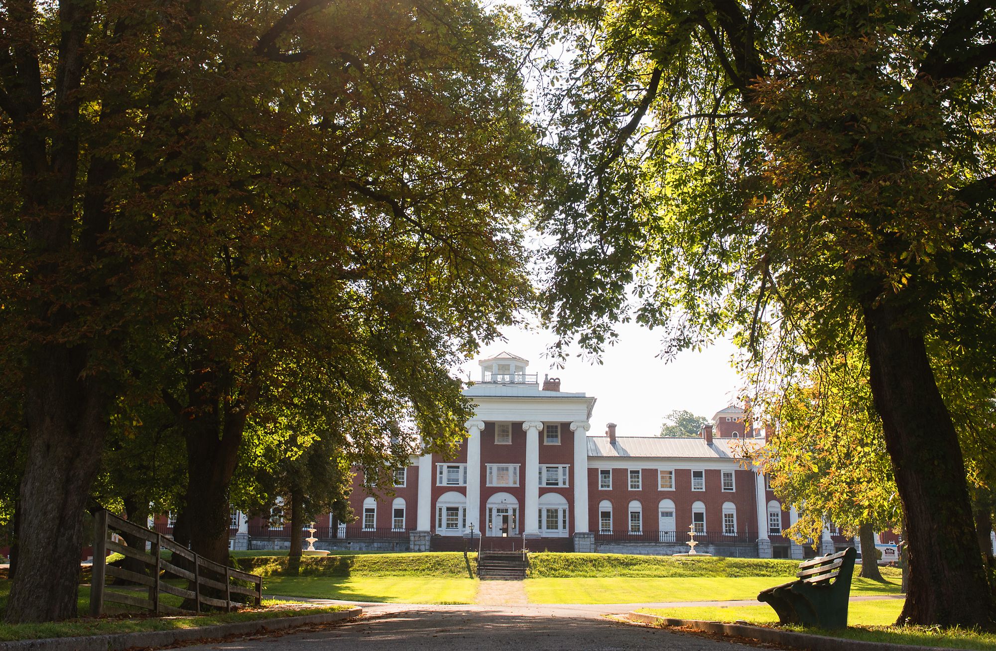 Image of Hotel Exterior with Grounds Blackburn Inn in Staunton, Virginia. The Blackburn Inn & Conference Center, a member of Historic Hotels since 2018, dates to 1828. It is located in Staunton, Virginia.